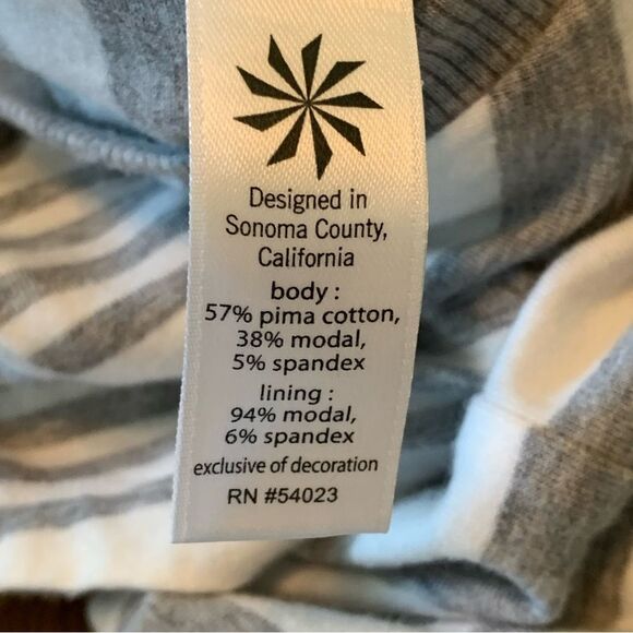 ATHLETA TOPANGA DRESS WOMEN XXS WHITE GRAY STRIP V-NECK SIDE RUCHING MINI. - Picture 10 of 15